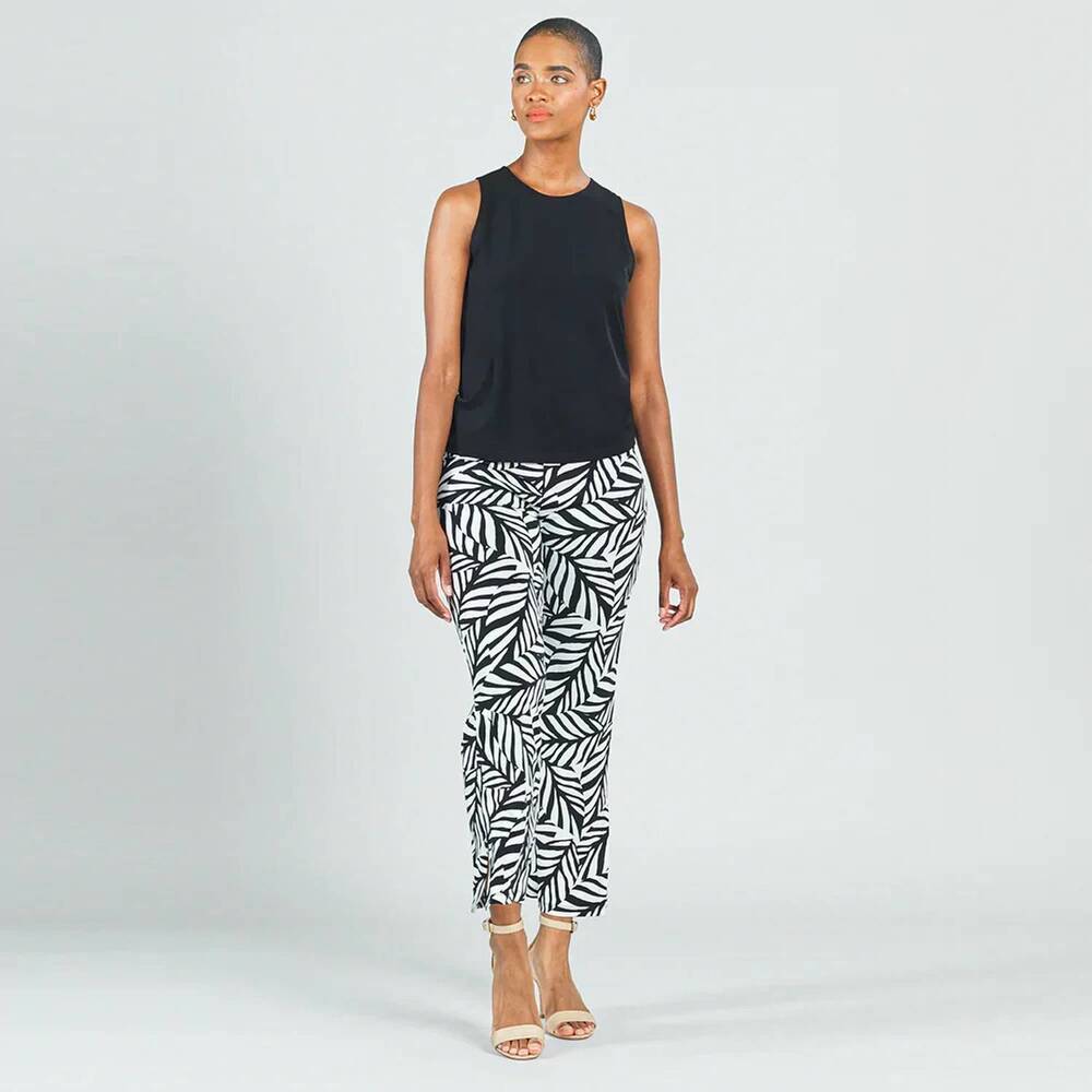 NEW CLARA SUN WOO palm print ankle pant in black & white